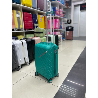 Чемодан 20 дюймов Sonara бирюзовый с расширением из полипропилена (ручная кладь)