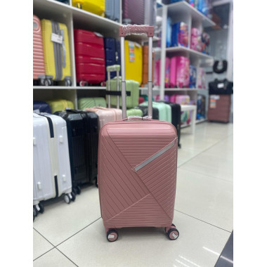 Чемодан 20 дюймов Sonara розовый с расширением из полипропилена (ручная кладь)