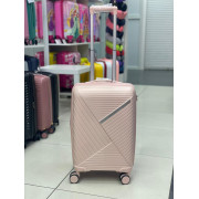 Чемодан 20 дюймов Sonara светло-розовый с расширением из полипропилена (ручная кладь)